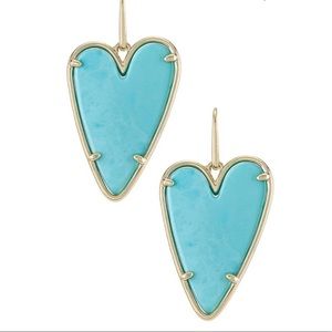 Ansley Heart Gold Drop Earrings